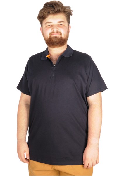 T-Shirt Polo Likralı Fermuarlı Yaka 21029