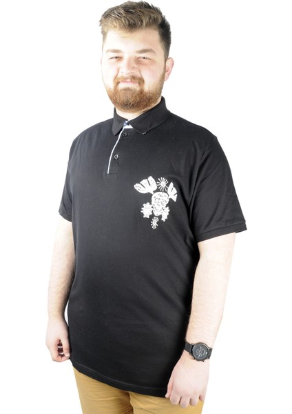 Erkek T Shirt Polo Skull 22304 Siyah