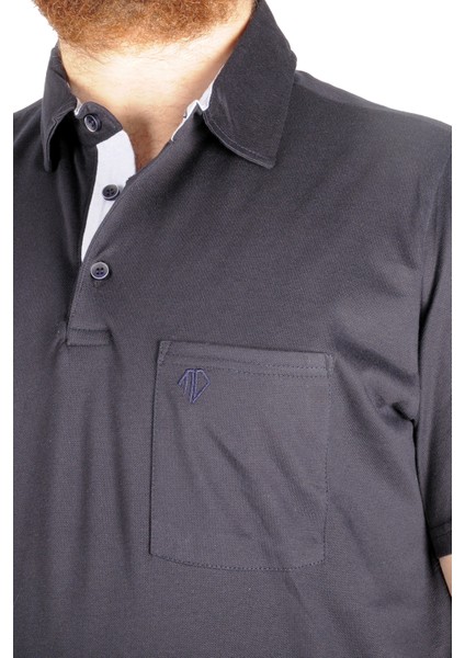 Büyük Beden T-Shirt Polo Cepli Lycra Pike Md 20554 Lacivert fırsatları