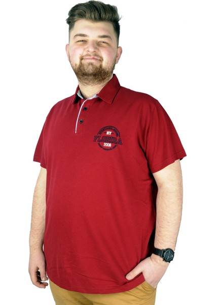 Erkek T Shirt Polo Florida 22303 Bordo