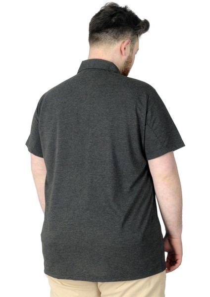Büyük Beden T-Shirt Polo 3 Crown 22331 Antrasit fırsatları