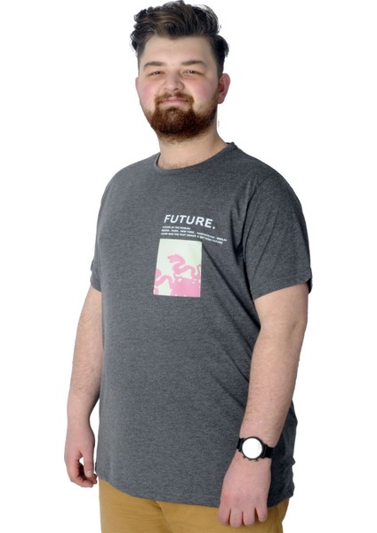 Büyük Beden T-Shirt Baskılı Future 22154 Anramelanj