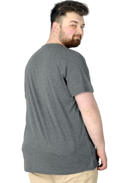 Büyük Beden Tshirt Baskılı Night 22156 Antramelanj fiyatları