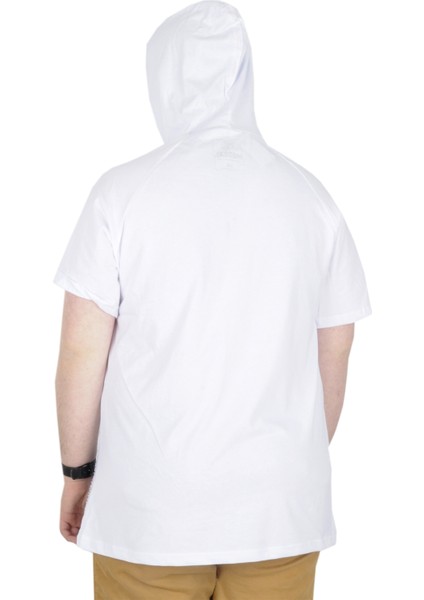 Büyük Beden T-Shirt Kapşonlu Barcode 22178 Beyaz fırsatları