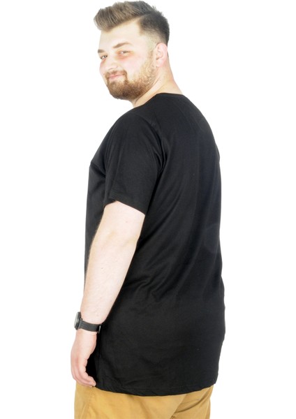Büyük Beden T-Shirt Bis Yaka Mode 22196 Siyah modelleri