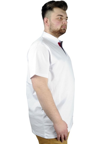 Büyük Beden Erkek T Shirt Polo Mdx Club 22305 Beyaz modelleri
