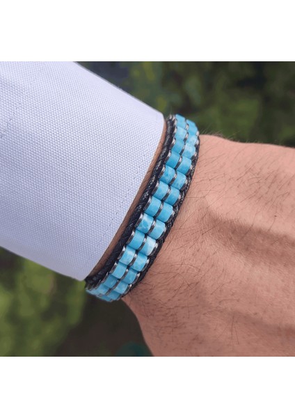 Clays Jewellery Agamatolite & Hematit Taşı Silindir Bileklik Erkek / Kadın / Unisex