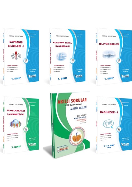 AÖF Lojistik 1. Sınıf Güz 1 Dönem Konu Anlatımlı Sorular Set (Ciltli)