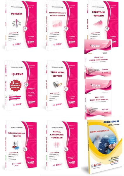 AÖF İşletme 4. Sınıf Güz Bahar 7 ve 8 Dönem Konu Anlatımlı Soru Full Set (Ciltli)