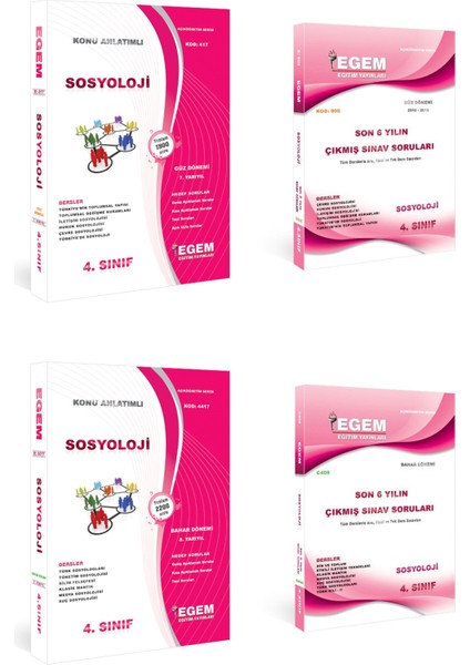 AÖF Sosyoloji Güz ve Bahar Dönemi 4. Sınıf Konu Anlatımlı Soru ve Çıkmış (Ciltli)
