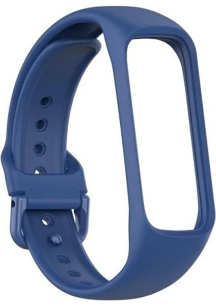 Samsung Galaxy Fit E R375 Kordon Kayış Yumuşak Silikon Akıllı Bileklik Spor Kordon Lacivert