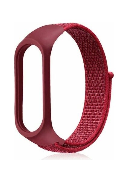 Xiaomi Mi Band 4 Uyumlu Kordon Kumaş Örgü Spor Kayış Hasır Renkli Kordon Mürdüm