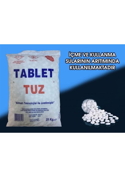 25 Kg 1 Çuval Mekanik Yumuşatma Tuzu- Tablet Tuz