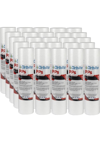 Toptan Orbita 10 Inç 5 Mikron Sediment Spun Pp Filtre 25 Adet 1 Koli