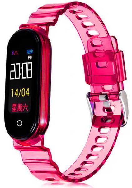 Xiaomi Mi Band 5 Kordon Komple Koruma Şeffaf Renkli Neon Kordon Spor Kayış