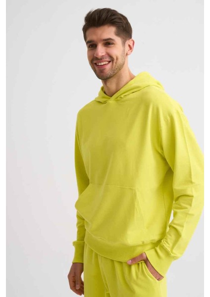 Kapüşonlu Uzun Kollu Erkek Sweatshirt - Sarı Sarı - Xl modelleri