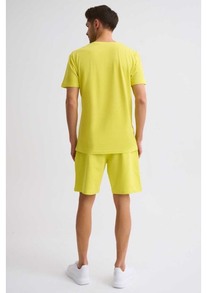 Cepli Regular Fit Erkek Bermuda Şort - Sarı Sarı - Xxl