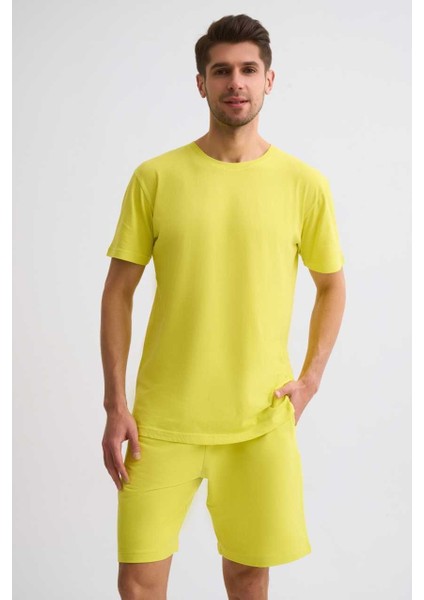 Cepli Regular Fit Erkek Bermuda Şort - Sarı Sarı - Xxl