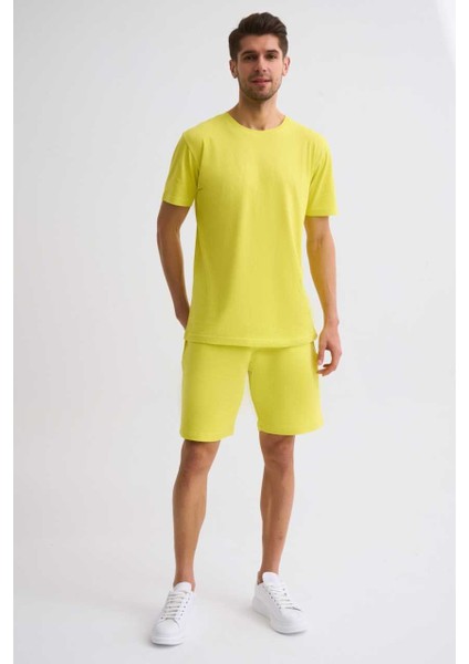 Cepli Regular Fit Erkek Bermuda Şort - Sarı Sarı - Xl
