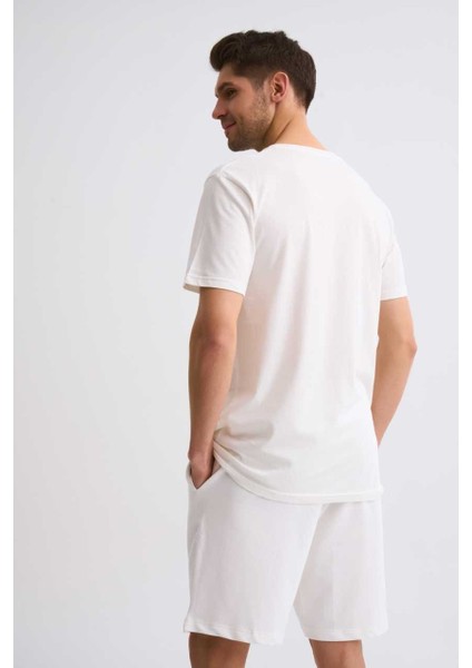 Cepli Regular Fit Erkek Bermuda Şort - Ekru Ekru - Xl modelleri