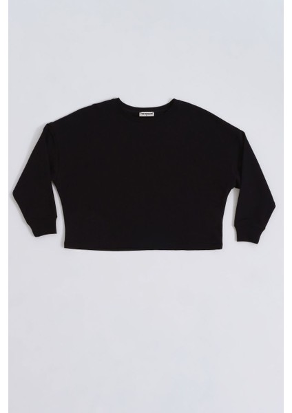 Uzun Kollu Kadın Crop Sweatshirt - Siyah Siyah - S fiyatları