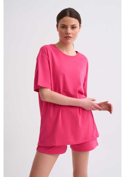 Cepli Regular Fit Bağcıklı Kadın Şort - Pembe Pembe - Xs