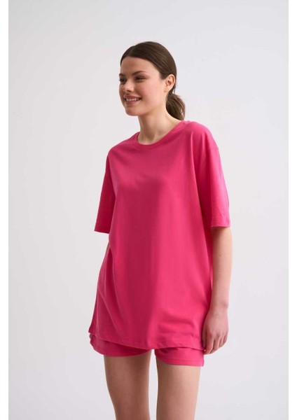 Cepli Regular Fit Bağcıklı Kadın Şort - Pembe Pembe - Xs