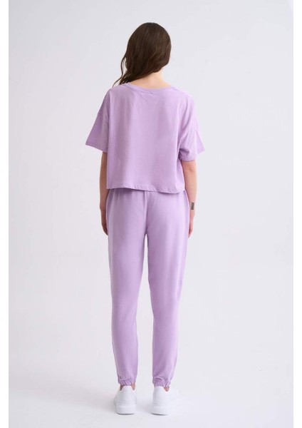 Cepli Regular Fit Bağcıklı Kadın Eşofman Altı - Lila Lila - Xl modelleri