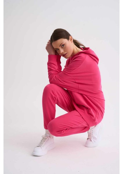 Cepli Regular Fit Bağcıklı Kadın Eşofman Altı - Pembe Pembe - Xs