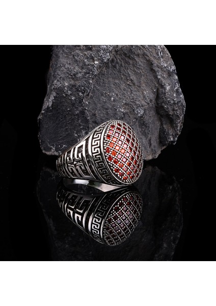 Mikro Taşlı 925 Ayar Gümüş Erkek Yüzük fırsatları