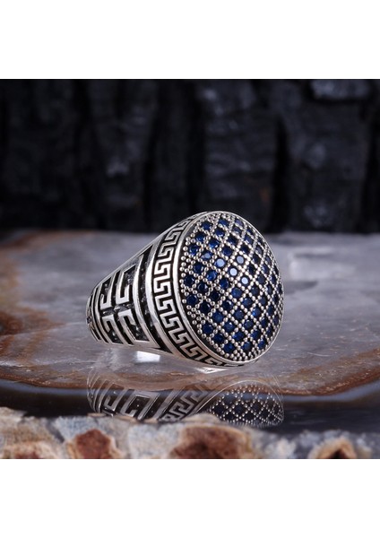 Mikro Taşlı 925 Ayar Gümüş Erkek Yüzük fiyatları