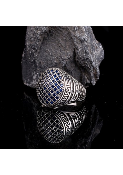 Mikro Taşlı 925 Ayar Gümüş Erkek Yüzük indirimleri