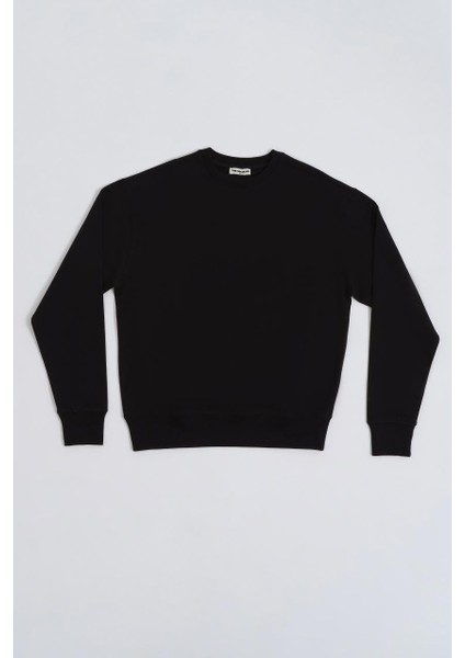 Uzun Kollu Yuvarlak Yaka Erkek Sweatshirt - Siyah Siyah - Xxl fiyatları