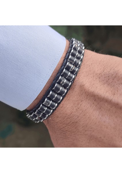 Clays Jewellery Varisit & Hematit Taşı Silindir Bileklik Erkek / Kadın / Unisex