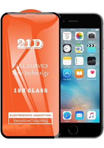 Apple iPhone 6 Plus Ekran Koruyucu 21D Tam Kaplayan Kavisli Apple iPhone 6 Plus-Siyah