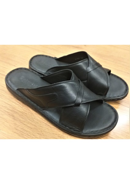 Sekurlet 5188BA Erkek Günlük Büyük Numara Hakiki Deri Comfort Taban Terlik