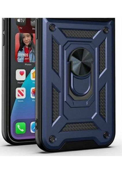 iPhone x Kılıf Tank Kamera Korumalı Standlı Yüzüklü Kılıf Anti Shock +Kırılmaz Cam Hediye |