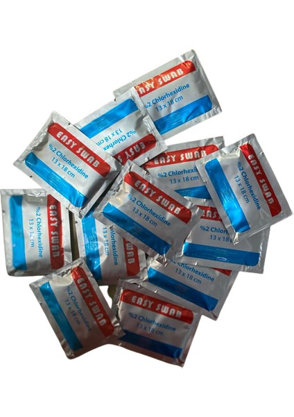 Alkollü Mendil 13 X 18 cm Chlorhexidine Mendil Cilt Temizleme Mendili 100'lü