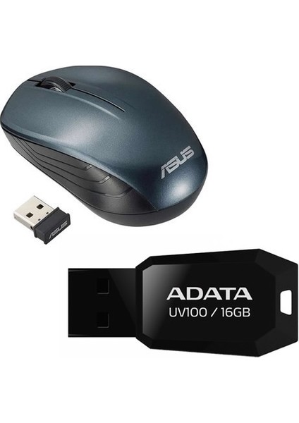 WT200 USB 2.4 Ghz Optik Wireless Blue Mouse + Flash Bellek Adata 16GB