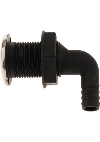 Siyah Eğri Thru Hull Uydurma Deniz Tekne Hortumu Paslanmaz Rim 10MM