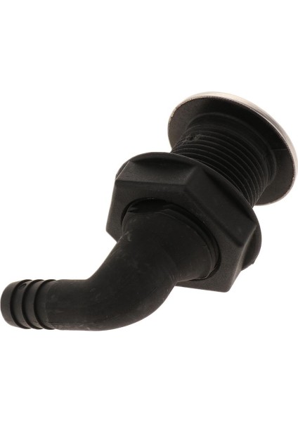Siyah Eğri Thru Hull Uydurma Deniz Tekne Hortumu Paslanmaz Rim 10MM