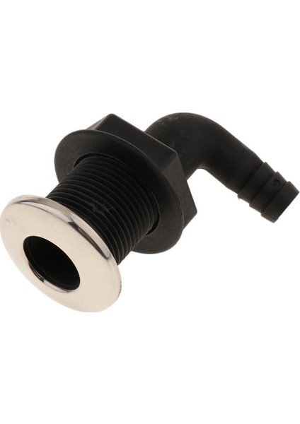 Siyah Eğri Thru Hull Uydurma Deniz Tekne Hortumu Paslanmaz Rim 10MM
