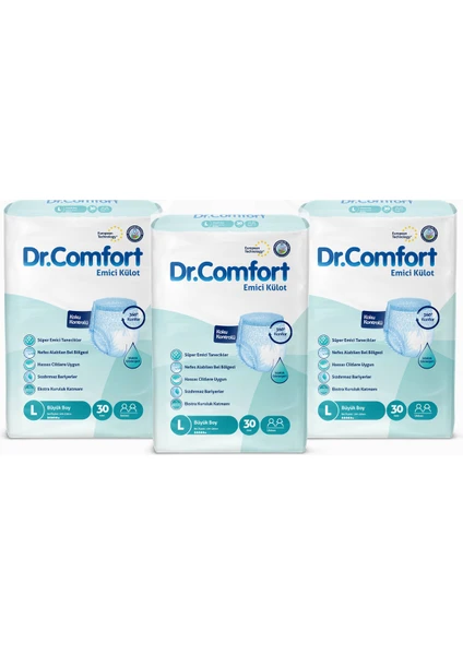 Dr. Comfort Yetişkin Emici Külot Large 30'lu 3 Paket 90 Adet