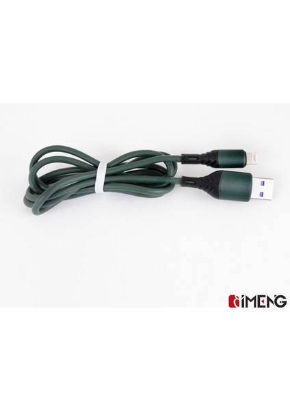 6A 100W UsbA to Lightning Data ve Hızlı Şarj Kablosu ML60 Yeşil