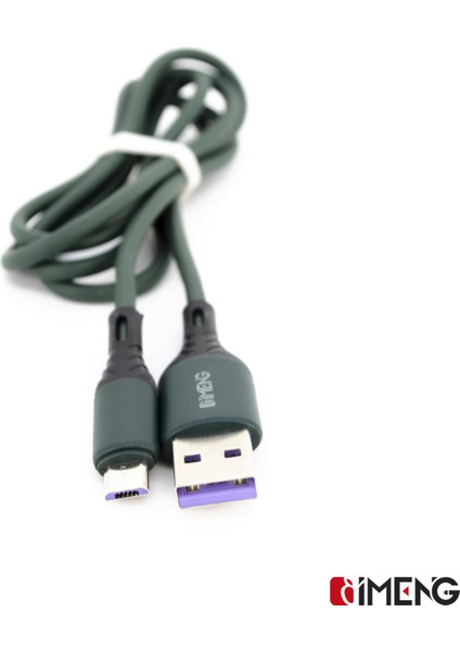 6A 100W UsbA to Micro Data ve Hızlı Şarj Kablosu ML60 Yeşil