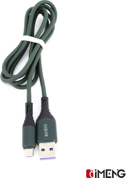 6A 100W UsbA to Micro Data ve Hızlı Şarj Kablosu ML60 Yeşil