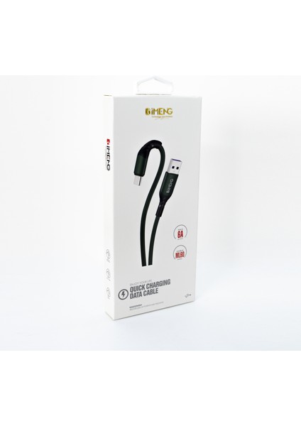6A 100W UsbA to Micro Data ve Hızlı Şarj Kablosu ML60 Yeşil
