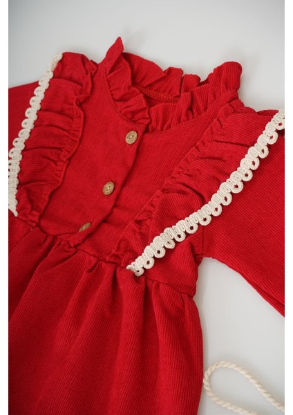 Kız Bebek Uzun Kol Papatya Desenli Çantalı Elbise fiyatları