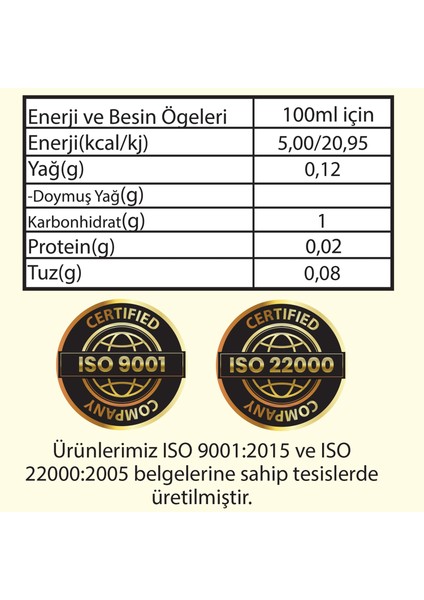 İçilebilir Katkısız Cam Şişe Dört Hırsız Sirkesi 3 x 500 ml