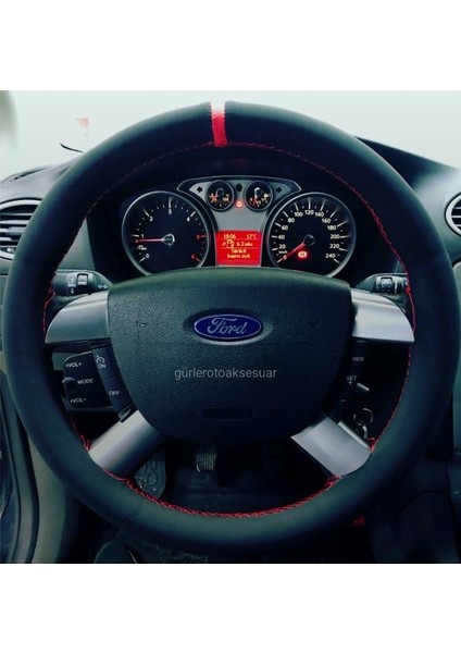 Ford Connect Dikmeli Direksiyon Kılıfı Kırmızı Yüzüklü Alkantara (Nubuk) fiyatları